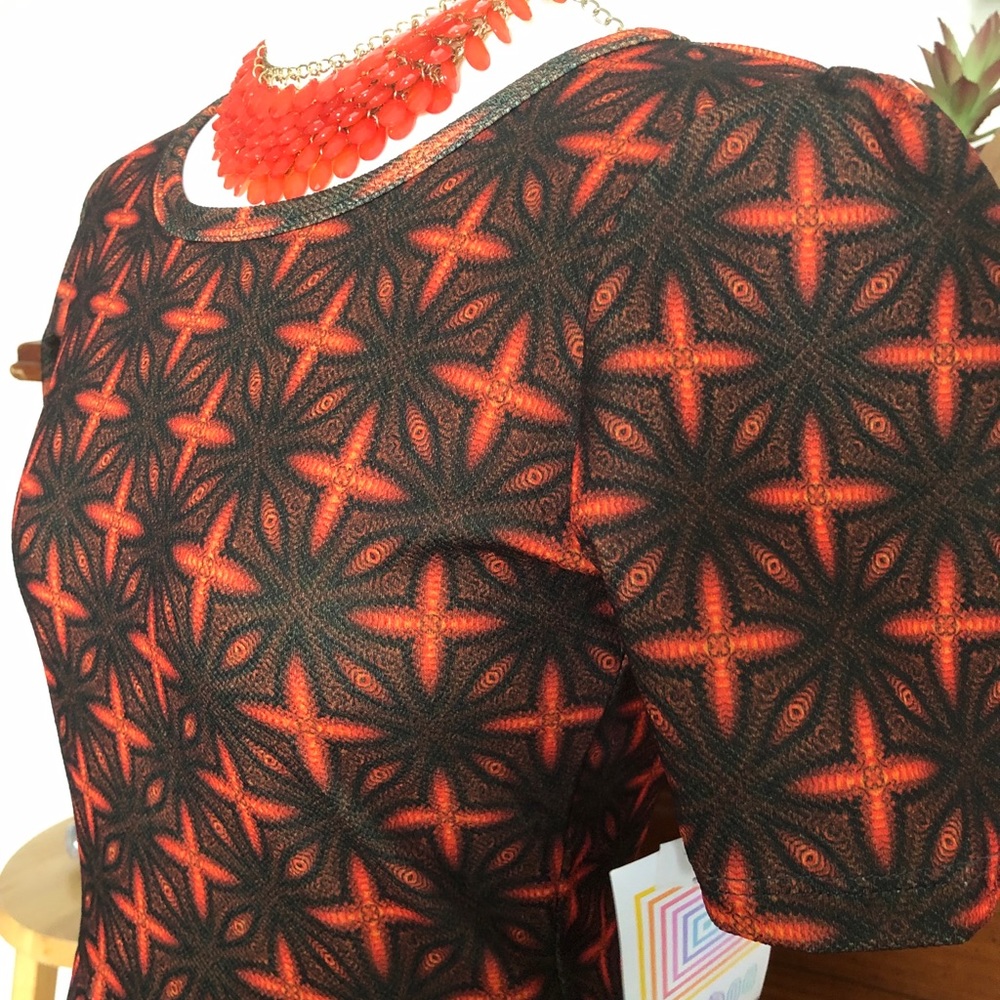NWT Lularoe Amelia Starburst Orange Brown size XS